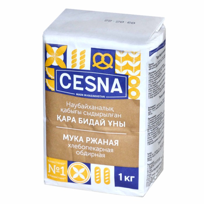 Мука Cesna ржаная хлебопекарная обдирная 1кг м/у
