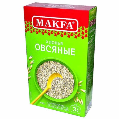 Хлопья овсяные Makfа 400гр к/у