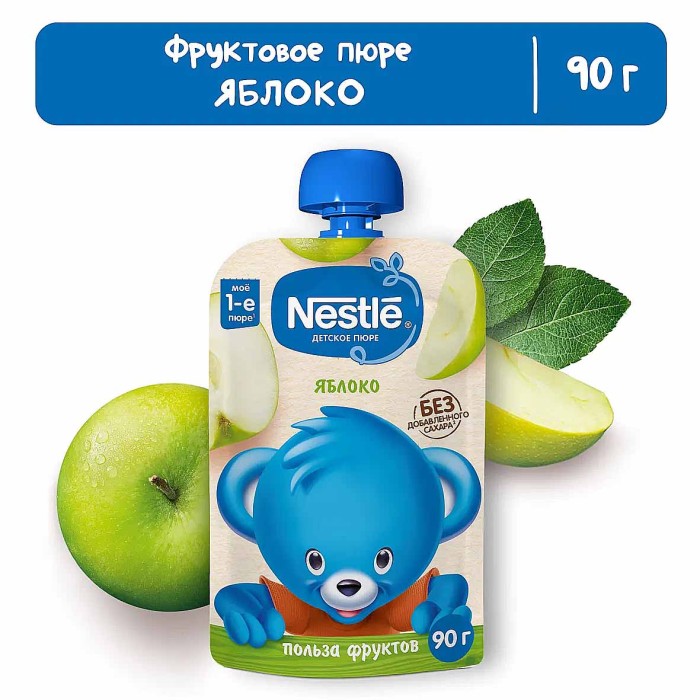 Пюре Nestle яблоко с 6мес 90гр пауч