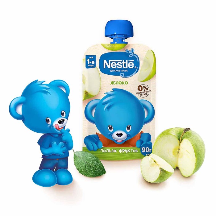 Пюре Nestle яблоко с 6мес 90гр пауч
