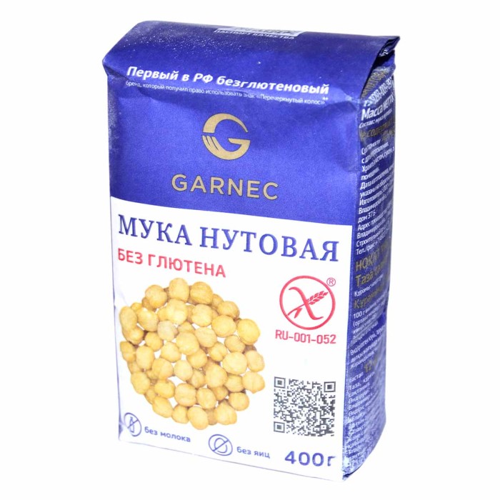 Мука Garnec нутовая без глютена 400гр м/у
