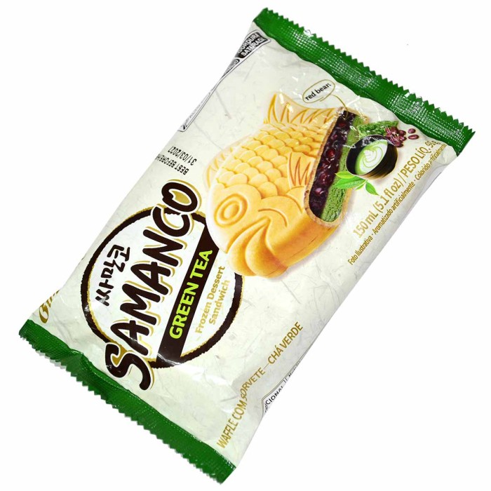 Мороженое Binggrae SAMANCO сэндвич рыбка со вкусом зеленого чая 90гр м/у