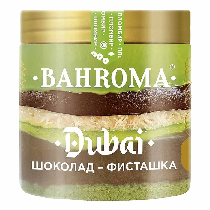 Мороженое Bahroma Dubai фисташка-шоколад-кадаиф 320гр пэт