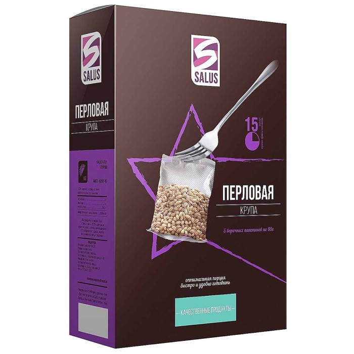 Крупа перловая Salus 400гр к/у