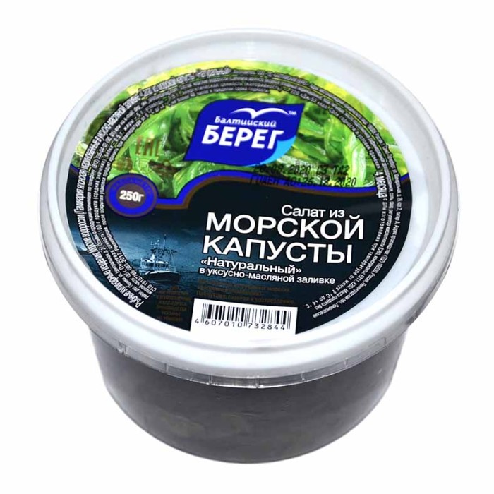 Салат Балтийский Берег Натуральный из морской капусты 250гр пэт
