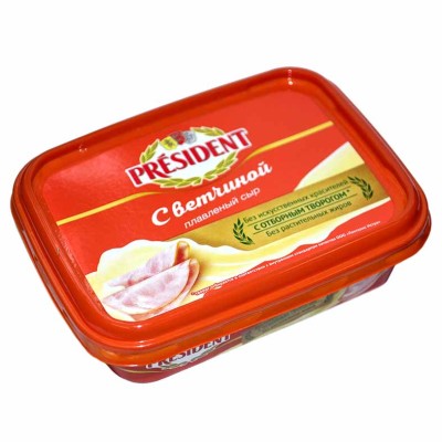 Сыр плавленый President ветчина 45% 200гр пэт