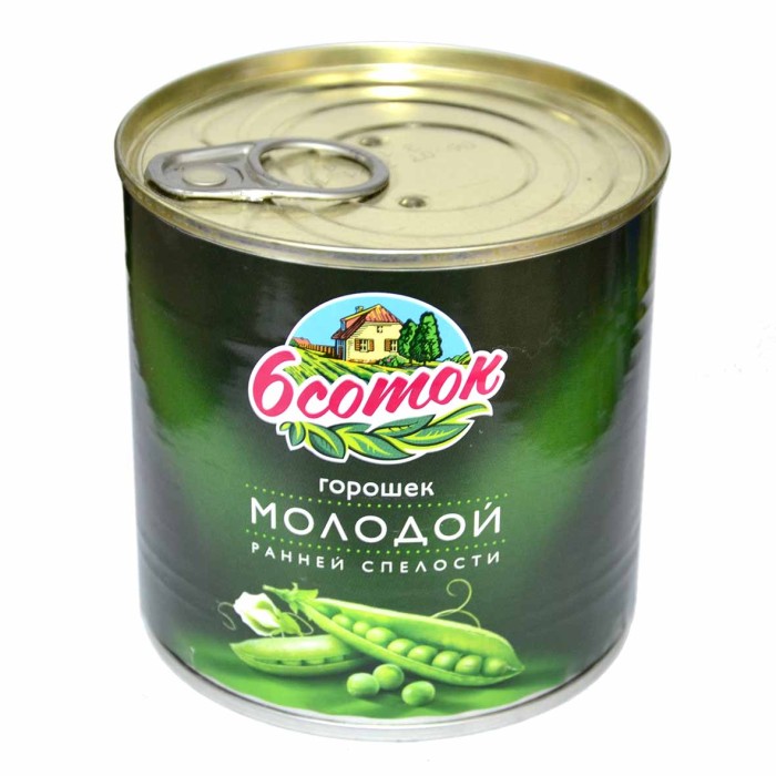 Горошек зеленый 6 соток 400гр ж/б ключ