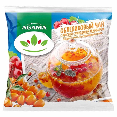 Смесь ягод Hortex Облепиховый чай с красной смородиной и имбирем 250гр м/у