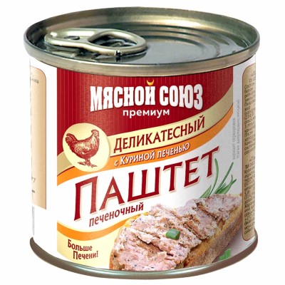 Паштет Мясной союз деликатесный из куриной печени 240гр ж/б