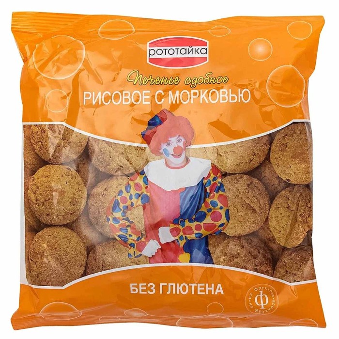 Печенье Рототайка рисовое с морковью 200гр м/у
