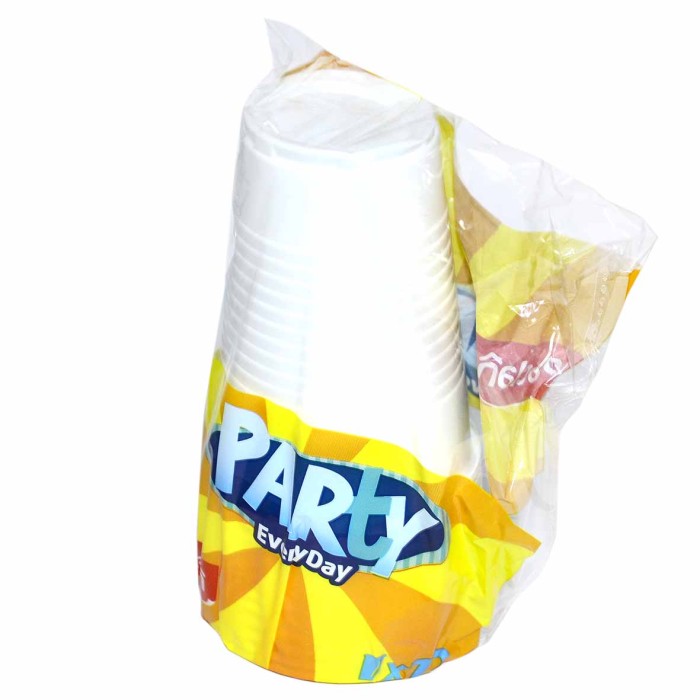 Стакан Paclan Party пластик белый 0,2л*12шт м/у