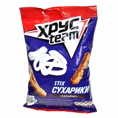 Сухарики Хрусteam Stix вкус кальмар 75гр м/у