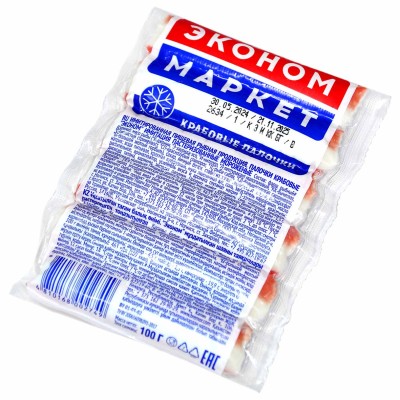 Палочки крабовые Эконом маркет имитация 100гр м/у