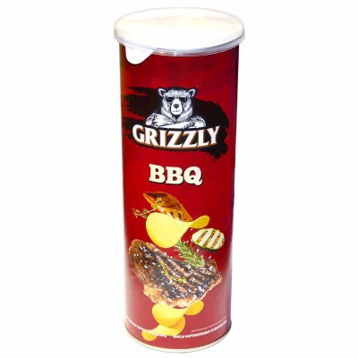 Чипсы Grizzly со вкусом BBQ 130гр туба