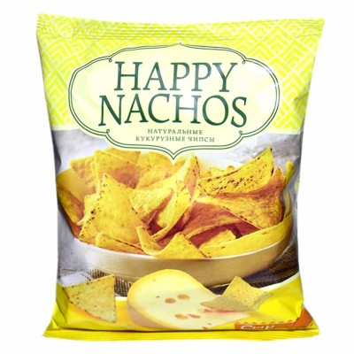 Чипсы кукурузные Happy Nachos со вкусом сыра 75гр