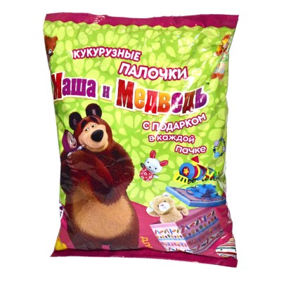 Палочки кукурузные Маша и Медведь для девочек 100гр м/у