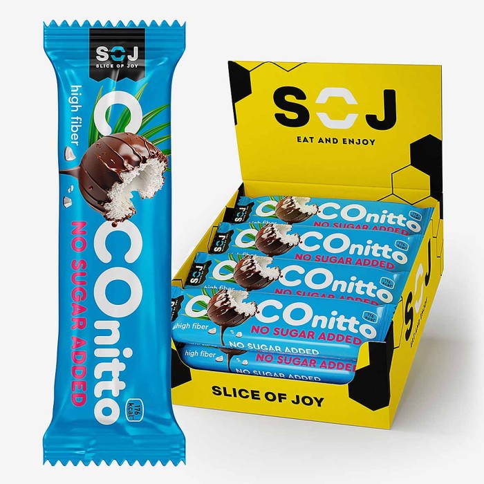 Батончик кокосовый Soj COCOnitto Ванильно-сливочный без сахара 40гр м/у