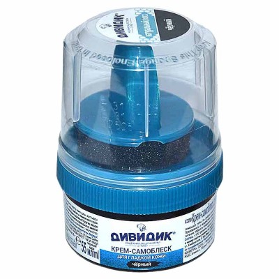 Крем для обуви Дивидик самоблеск с намазком черный 55мл пэт