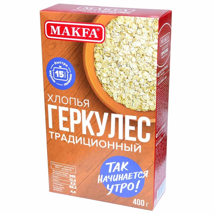 Хлопья Makfа Геркулес традиционный 400гр м/у