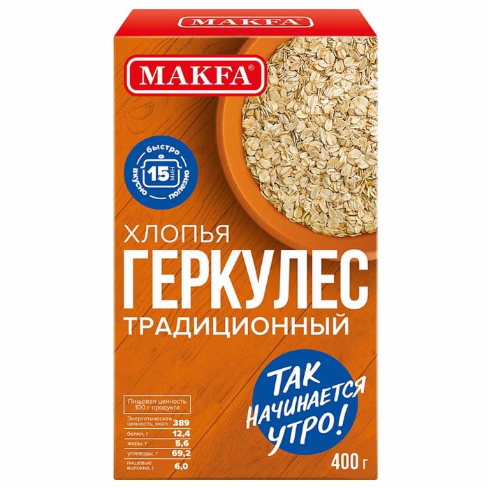Хлопья Makfа Геркулес традиционный 400гр м/у