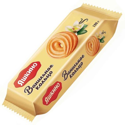 Печенье Яшкино Ванильное кольцо сдобное 180гр м/у