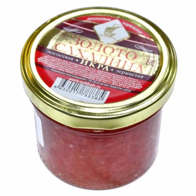 Икра Золото Сахалина лососевая зернистая соленая 120гр ст/б