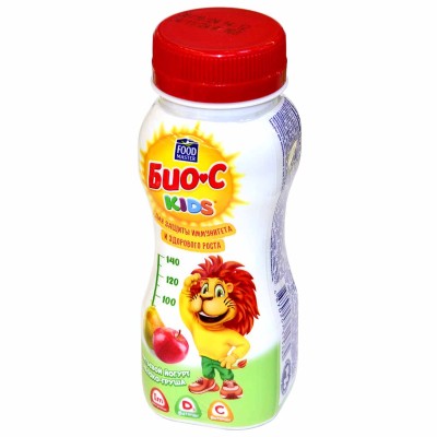 Йогурт питьевой Foodmaster Био-C kids яблоко-груша 1,5% 160гр пэт