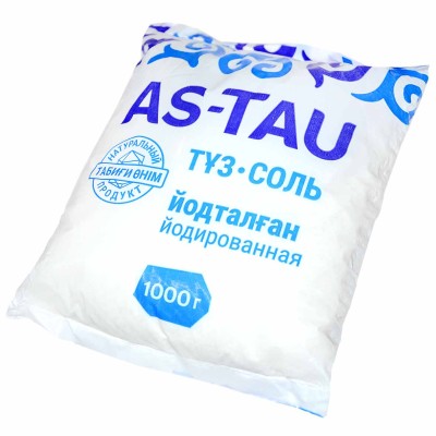 Соль пищевая As-Tau йодированная 1кг м/у