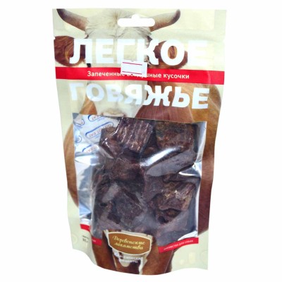Лакомство для собак Деревенски лакомства легкое говяжье 50гр в/у