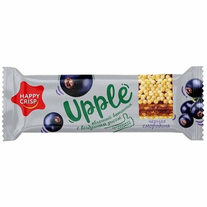 Батончик Happy Crisp Upple смородина и воздушный рис 22гр м/у