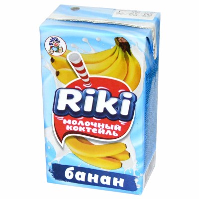 Коктейль молочный Riki Банан 2% 250гр пэт