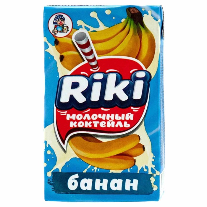 Коктейль молочный Riki Банан 2% 250гр пэт