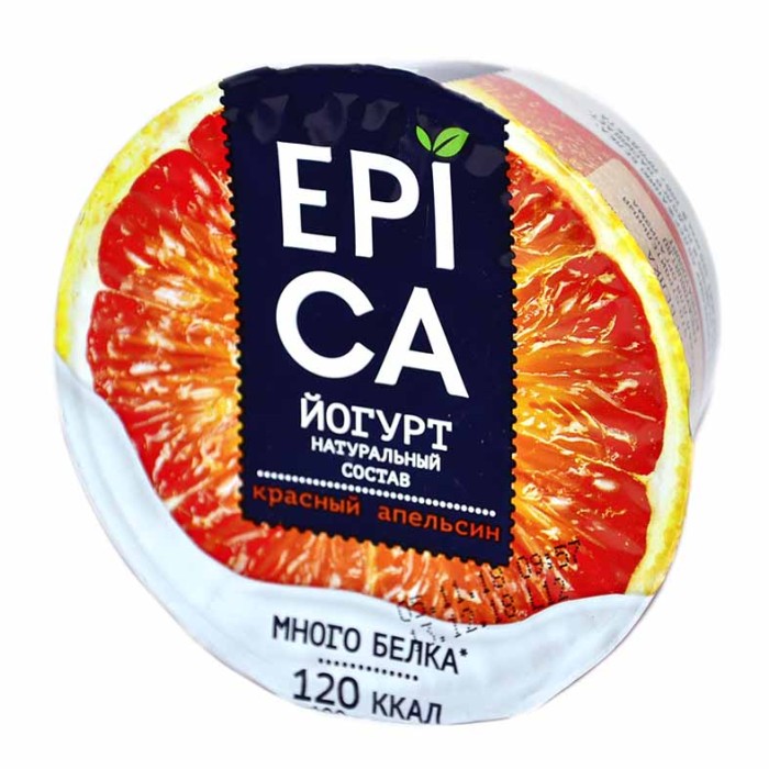 Йогурт Epica красный апельсин 4,8% 130гр пэт
