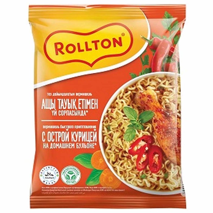 Лапша Роллтон острая курица 60гр м/у