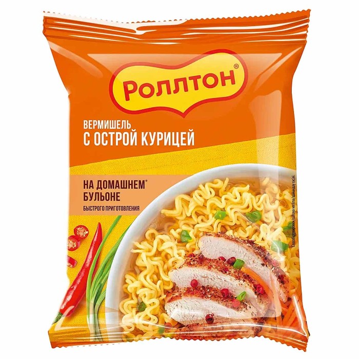 Лапша Роллтон острая курица 60гр м/у