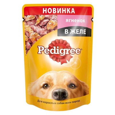 Корм для собак Pedigree ягненок желе 85гр пауч