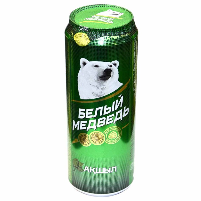 Пиво Белый медведь светлое 4,8% 0,45л ж/б