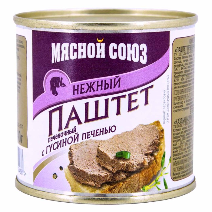 Паштет Мясной союз нежный из гусиной печени 240гр ж/б