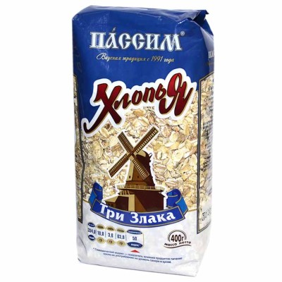 Хлопья Пассим 3 злака 400гр м/у