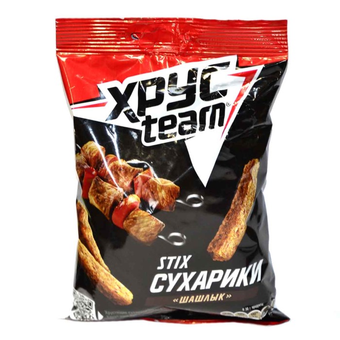 Сухарики Хрусteam Stix вкус шашлык 75гр м/у