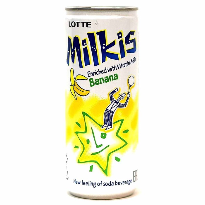 Напиток Lotte Милкис банан газ 250мл ж/б
