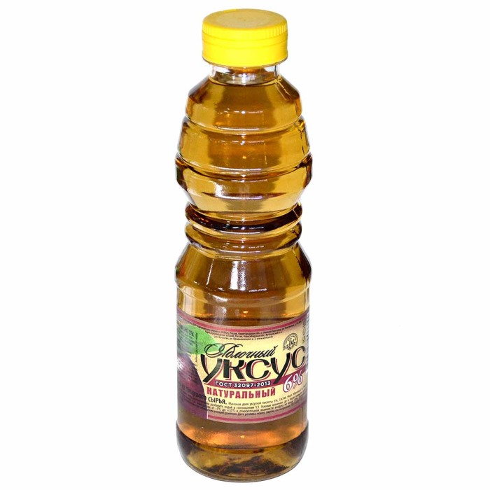 Уксус яблочный 6% натуральный 250мл пэт