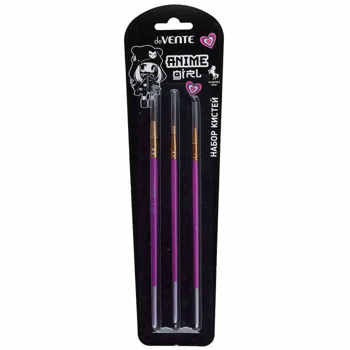Набор кистей deVente Anime gerl пони №2,4,7 3шт арт8072413 к/у
