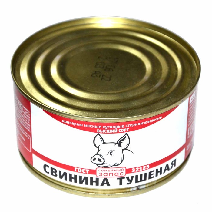 Свинина тушена Семейный запас в/с 325гр ж/б