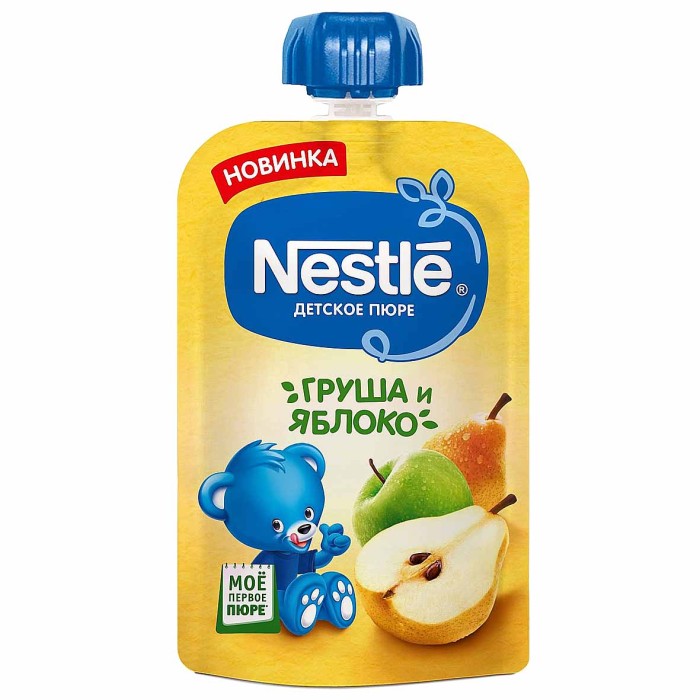 Пюре Nestle груша,яблоко с 6мес 90гр пауч