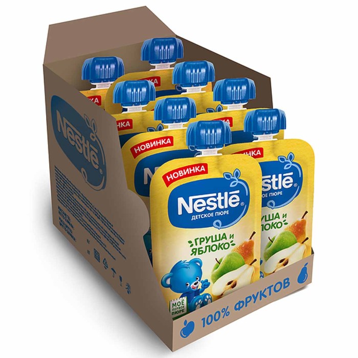 Пюре Nestle груша,яблоко с 6мес 90гр пауч