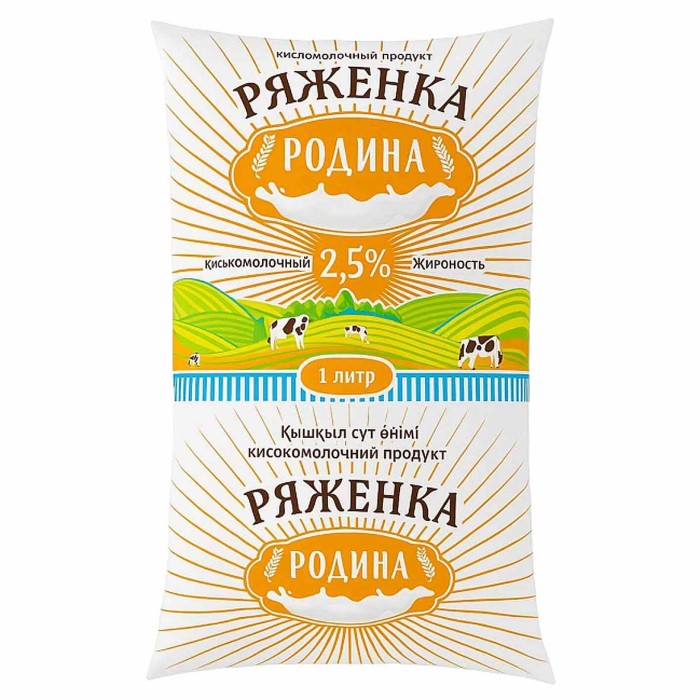 Ряженка Родина 2,5% 1л м/у