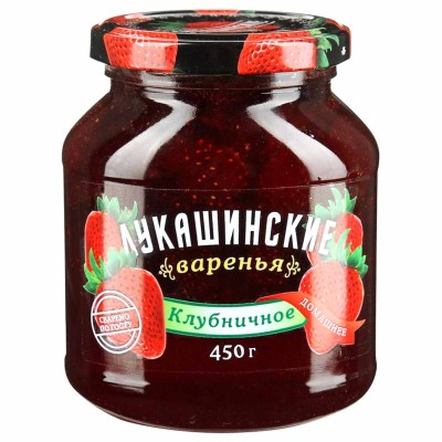 Варенье Лукашинские клубничное 450гр ст/б