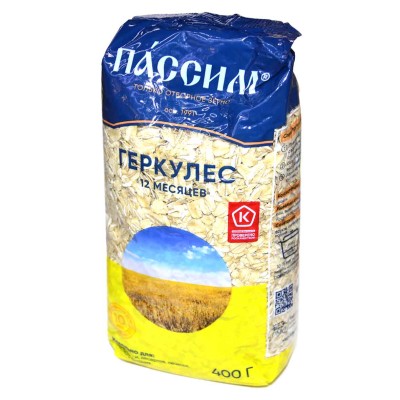 Хлопья овсяные Пассим Геркулес 12 месяцев 400гр м/у