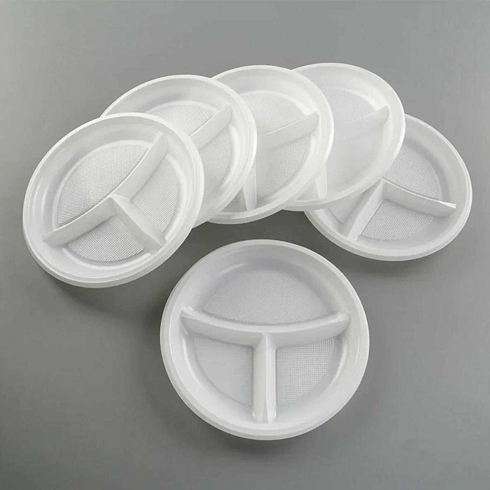 Тарелка Paclan Party пластик белая 3-х секционная 260мм 6шт м/у